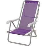 Ficha técnica e caractérísticas do produto Cadeira de Praia Reclinável Alumínio Sannet 8 Posições
