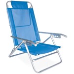 Ficha técnica e caractérísticas do produto Cadeira de Praia Reclinável Mor Alumínio 5 Posições Azul