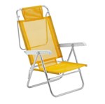 Ficha técnica e caractérísticas do produto Cadeira de Praia Reclinável Summer Alumínio Amarelo