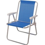 Cadeira de Praia Sannet Alta de Aluminio Azul Mor