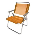 Ficha técnica e caractérísticas do produto Cadeira de Praia Varanda Xl 130 Kg. em Alumínio - Laranja - Botafogo