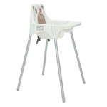 Cadeira de Refeicao Plastica Teddy Branca Alta com Pernas de Aluminio Anodizado