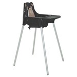 Cadeira de Refeicao Plasticateddy Preta Alta com Pernas de Aluminio Anodizado