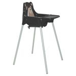 Ficha técnica e caractérísticas do produto Cadeira De Refeicao Plasticateddy Preta Alta Com Pernas De Aluminio Anodizado