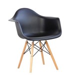 Ficha técnica e caractérísticas do produto Cadeira Design Charles Eames Wood Preta Tl Cdd-05-1 Trevalla