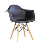 Ficha técnica e caractérísticas do produto Cadeira Design Charles Eames Wood Tl Cdd-05-1 Trevalla - Preto