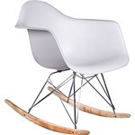 Cadeira Design Eiffel Eames com Balanço Pm-084 Base Madeira/ABS Branco - Pelegrin