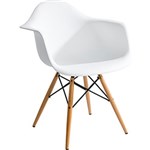 Ficha técnica e caractérísticas do produto Cadeira Design Eiffel Eames com Braço Pw-082 Base Madeira/ABS Branco - Pelegrin