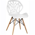 Ficha técnica e caractérísticas do produto Cadeira Design Eiffel Eames Moderna A001 Base Madeira/ABS Branco - Pelegrin