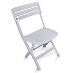 Ficha técnica e caractérísticas do produto Cadeira Diamantina Plastica Dobravel Ripada Branco - Antares