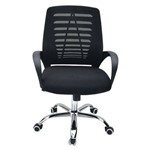 Ficha técnica e caractérísticas do produto Cadeira Diretor Encosto Telado, Detalhe em V, Pés Cromados - Preta - Ut5b008pt