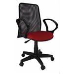Ficha técnica e caractérísticas do produto Cadeira Diretor Giratória Encosto Tela Assento Tecido - Vermelho