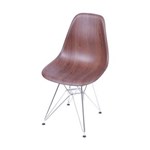 Ficha técnica e caractérísticas do produto Cadeira Dkr 1102 Pé Cromado Assento Madeira Escura Or Design