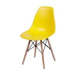 Ficha técnica e caractérísticas do produto Cadeira DKR Charles e Ray Eames Polipropileno Base Wood Copy - AMARELO