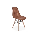 Ficha técnica e caractérísticas do produto Cadeira Dkr Charles Eames Wood Estofada Botonê - Marrom