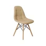 Ficha técnica e caractérísticas do produto Cadeira Dkr Charles Eames Wood Estofada Botonê - Nude