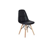 Ficha técnica e caractérísticas do produto Cadeira Dkr Charles Eames Wood Estofada Botonê - Preta
