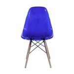 Cadeira Dkr Eames de Policarbonato Base Eiffel Madeira Azul Inovakasa