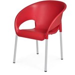 Ficha técnica e caractérísticas do produto Cadeira Dublin em Polipropileno com Pes Aluminio - VERMELHO