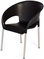 Ficha técnica e caractérísticas do produto Cadeira Dublin em Polipropileno Preto com Pes Aluminio - 48001 Sun House Sun House
