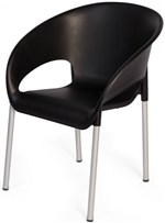 Ficha técnica e caractérísticas do produto Cadeira Dublin em Polipropileno Preto com Pes Aluminio - 48001 - Sun House