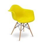 Ficha técnica e caractérísticas do produto Cadeira Eames Base Madeira com Braço Amarelo - Lucyhome
