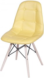 Ficha técnica e caractérísticas do produto Cadeira Eames Botone Amarela Base Madeira - 32945 - Sun House