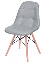 Ficha técnica e caractérísticas do produto Cadeira Eames Botone Cinza Base Madeira - 53445 - Sun House