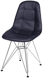 Ficha técnica e caractérísticas do produto Cadeira Eames Botone Preta Base Cromada - 39065 - Sun House