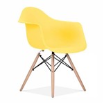 Ficha técnica e caractérísticas do produto Cadeira Eames Braço Pp Base Madeira - Amarelo - Kza_design