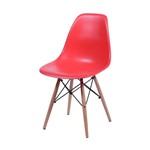 Ficha técnica e caractérísticas do produto Cadeira Eames Design Base Madeira Assento Vermelho - Uphome