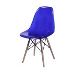 Ficha técnica e caractérísticas do produto Cadeira Eames DKR Azul Translúcido com Base em Madeira - Or Design
