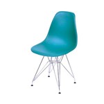 Ficha técnica e caractérísticas do produto Cadeira Eames Dkr Base Cromada - Azul Petroleo