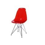 Ficha técnica e caractérísticas do produto Cadeira Eames Dkr Base Cromada Vermelha Policarbonato