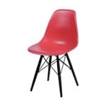 Ficha técnica e caractérísticas do produto Cadeira Eames Dkr Base Madeira Preta Vermelha