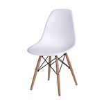 Ficha técnica e caractérísticas do produto Cadeira Eames DKR Branca com Base em Madeira - Or Design