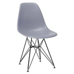 Ficha técnica e caractérísticas do produto Cadeira Eames DKR - Eiffel - Cinza Escuro - Base Preta
