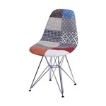 Ficha técnica e caractérísticas do produto Cadeira Eames DKR Estampada Patchwork Metal - Or Design