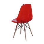 Ficha técnica e caractérísticas do produto Cadeira Eames DKR Vermelho Translúcido com Base em Madeira - Or Design