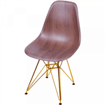 Ficha técnica e caractérísticas do produto Cadeira Eames DSR Madeira Escura Base Cobre - Or Design