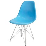 Ficha técnica e caractérísticas do produto Cadeira Eames DSR Polipropileno Base Eiffel Cromada - Azul