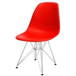 Ficha técnica e caractérísticas do produto Cadeira Eames DSR Polipropileno Base Eiffel Cromada - Vermelha