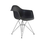 Ficha técnica e caractérísticas do produto Cadeira Eames Eiffel Rivatti com Braço Pp Base Cromada Preta