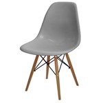 Cadeira Eames Polipropileno Cinza Fosco Madeira - 24130