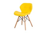 Ficha técnica e caractérísticas do produto Cadeira Eames Slim Base Madeira Amarela Futura Design