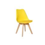 Ficha técnica e caractérísticas do produto Cadeira Eames Wood Leda Design Amarela