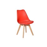 Cadeira Eames Wood Leda Design - Vermelha