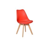 Ficha técnica e caractérísticas do produto Cadeira Eames Wood Leda Design - Vermelha