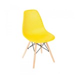 Ficha técnica e caractérísticas do produto Cadeira Eiffel Assento Vazado com Base em Madeira Amarela - Or Design