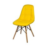 Ficha técnica e caractérísticas do produto Cadeira Eiffel Botone Base Madeira Amarela - Futura Design